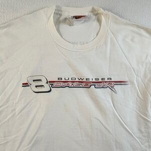 Dale Earnhardt Jr Budweiser Racing T-Shirt Mens 2XL Winners‎ Circle White VTG